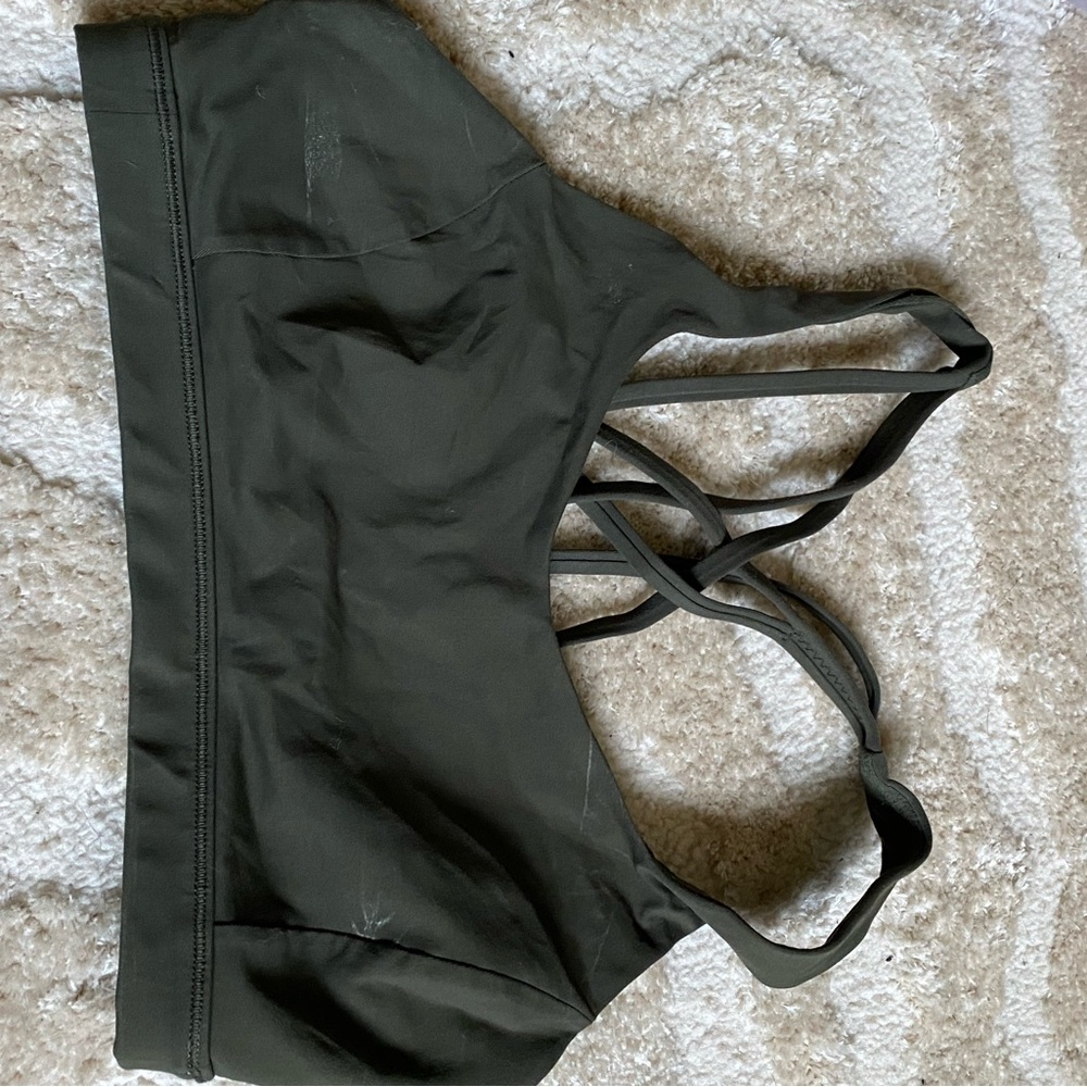 Lululemon Free to be Serene Olive Green Sports Bra